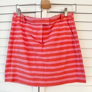 J. Crew Sz 6 Textured Pink and Orange/Red Mini Skirt